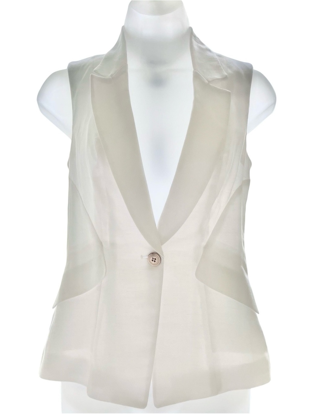 White House | Black Market, White Tailored Sleeveless Blazer Vest, Size 00